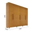 Roupeiro Sergipe 6 P C/Pés Larg. 1.80m -  100%MDF - Bianchi 8.0/RF 4