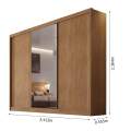 ROUPEIRO GR DIAMOND 3P CORRER 8G C/ 1 ESPELHO NOVO HORIZONTE 100%MDF - 2,41m - 1.85/RF/PR/TD/RN/TRA 4