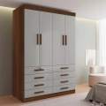 Roupeiro Mônaco Plus 4P 8G - 1,60m - 100%MDF - D'Doro - 1.05/SR 9.6/RF 4