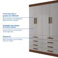 Roupeiro Mônaco Plus 4P 8G - 1,60m - 100%MDF - D'Doro - 1.05/SR 9.6/RF 5