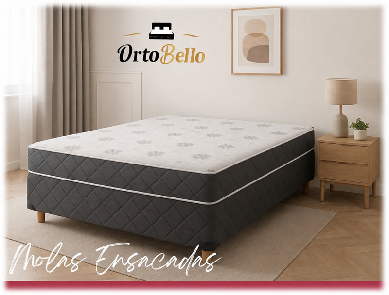 Cama Box Cônjugada Casal D28 Monarca Molas Ensacadas - Ortobello