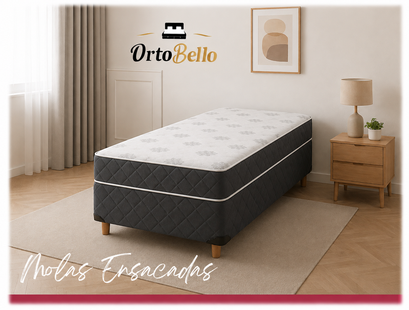 Cama Box Cônjugada Solteiro D28 Monarca Molas Ensacadas - Ortobello