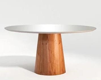 Mesa Moscou 110x110  Tampo MDF Laqueado Redondo - Sala Vip Moveis