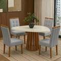Mesa  Lavanda tampo orgânico 1,35m  c/4 Cadeiras Sophia  – KAPPESBERG + WM DECOR - 1.4/TD 1