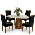 Mesa  Lavanda tampo orgânico 1,35m  c/4 Cadeiras Sophia  – KAPPESBERG + WM DECOR - 1.4/TD 2