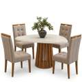 Mesa  Lavanda tampo orgânico 1,35m  c/4 Cadeiras Sophia  – KAPPESBERG + WM DECOR - 1.4/TD 3