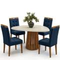 Mesa  Lavanda tampo orgânico 1,35m  c/4 Cadeiras Sophia  – KAPPESBERG + WM DECOR - 1.4/TD 4