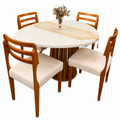 Mesa Lavanda tampo orgânico 1,35m c/ 4 Cadeiras Turquia  Kappesberg/HR  1.9/TD 1