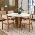 Mesa Lavanda tampo orgânico 1,35m  c/ 4 Cadeiras Lola encosto tela  – KAPPESBERG 2.13/TD 1
