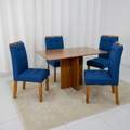 Mesa Salinas 120X80CM (Tampo Londres s/ vidro)  com 4 Cadeiras Sophia  – CEL MÓVEIS + WM DECOR 7.0/TD 5