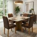 Mesa Salinas 120X80cm c/vidro - Cinamomo/Off White com 4 Cadeiras Sophia  – CEL MÓVEIS - 8.9/TD 4