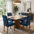 Mesa Salinas 120X80cm c/vidro - Cinamomo/Off White com 4 Cadeiras Sophia  – CEL MÓVEIS - 8.9/TD 5