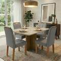 Mesa Salinas 120X80cm c/vidro - Cinamomo/Off White com 4 Cadeiras Sophia  – CEL MÓVEIS - 8.9/TD 6