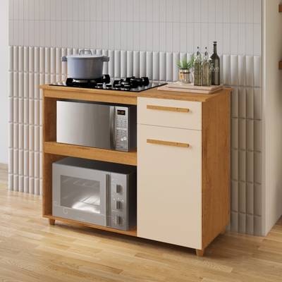 Balcão Cooktop Chicago  5 bocas 1P1G2N - 1,14m  –(SEM FOGÃO)  KAIKI MÓVEIS 3.6/TD