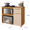 Balcão Cooktop Chicago  5 bocas 1P1G2N - 1,14m  –(SEM FOGÃO)  KAIKI MÓVEIS 3.6/TD 3
