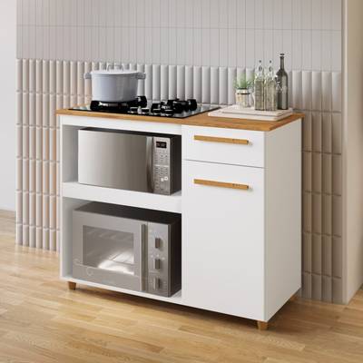 Balcão  Cooktop Chicago 4 Bocas - 1P1G2N  – (SEM FOGÃO) KAIKI MÓVEIS -3.6/TD