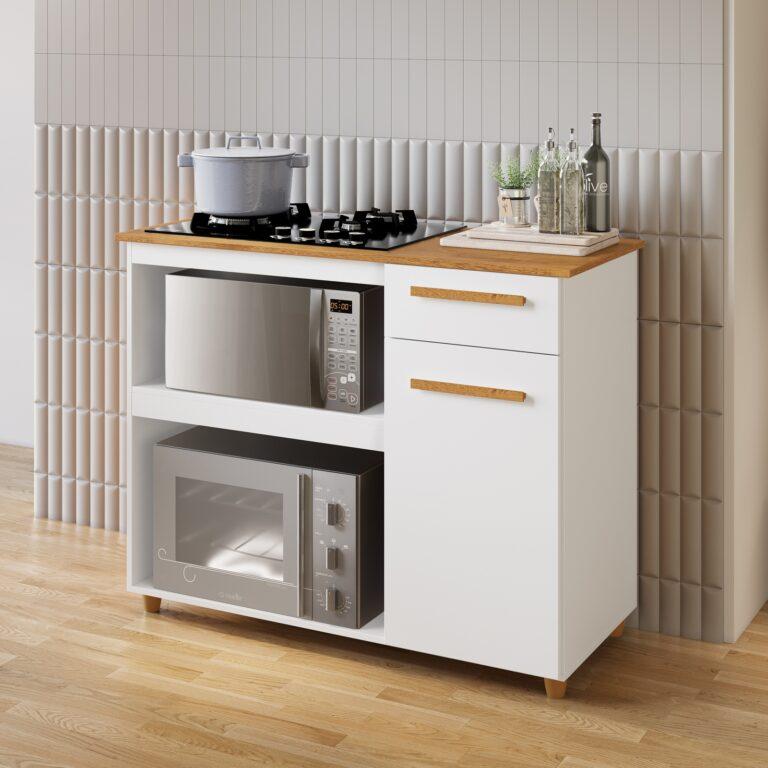 Balcão  Cooktop Chicago 4 Bocas - 1P1G2N  – (SEM FOGÃO) KAIKI MÓVEIS -3.6/TD