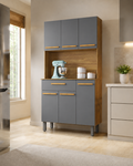 Kit Cozinha Paris Fiorello 6P 1G 100%MDF - 92cm - 3.4/TRA/RN 3
