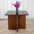 Mesa Jantar Helo 90×90 MDF/Vidro  Base MDF - Poliman 3.4/LD 3.3/RF 3
